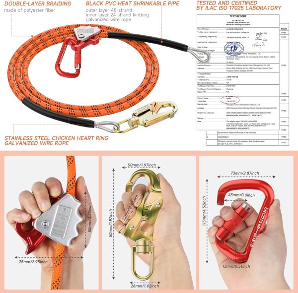X-R-SPORT Arborist Equipment Steel Core Lanyard-4