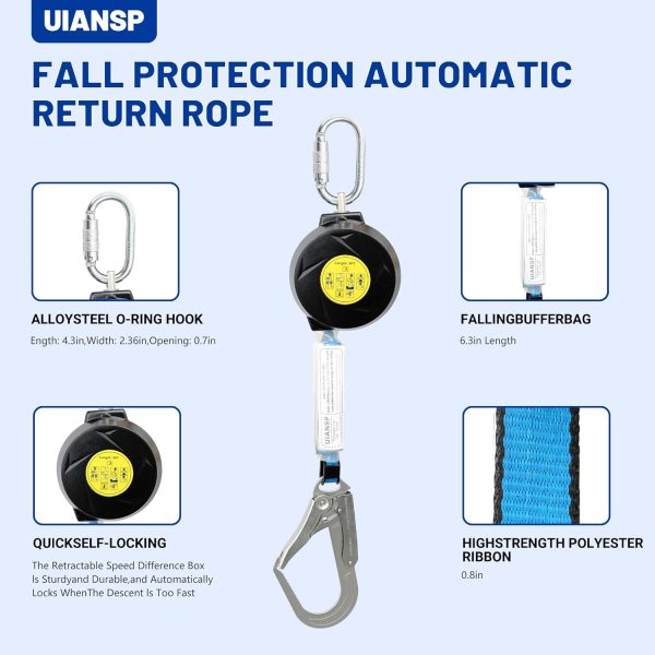 UIANSP 6ft Big Hook Restraint Ropes & Lanyards Alloy Steel-1