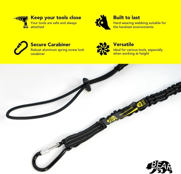 BearTOOLS Tool Lanyard Aluminum 5-pack Black-2