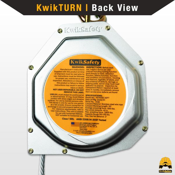 KwikSafety 20FT Aluminum Self Retracting Lifeline-1