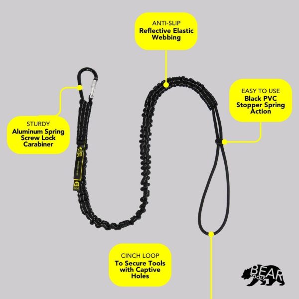 BearTOOLS Tool Lanyard Aluminum 5-pack Black-3