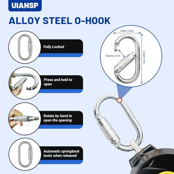 UIANSP 6ft Big Hook Restraint Ropes & Lanyards Alloy Steel-3