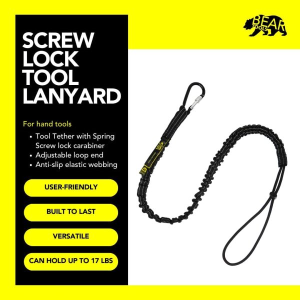 BearTOOLS Tool Lanyard Aluminum 5-pack Black-1