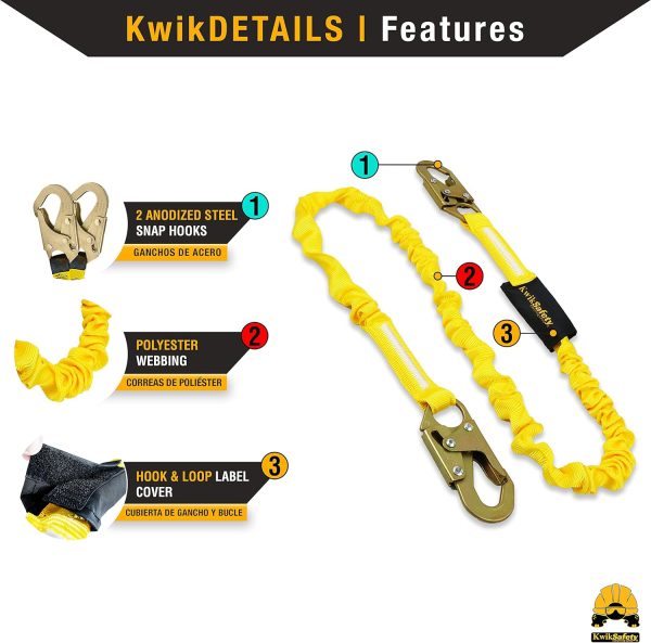 KwikSafety Single-Leg Safety Lanyard Fall Protection-1