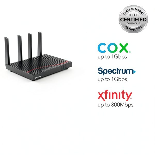 NETGEAR AC3200 WiFi Router Modem Combo C7800-200NAS Black 1Gbps-2
