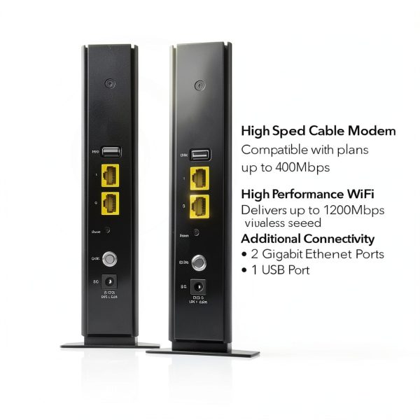 NETGEAR AC1200 Cable Modem Router Model C6230-100NAS Black-1