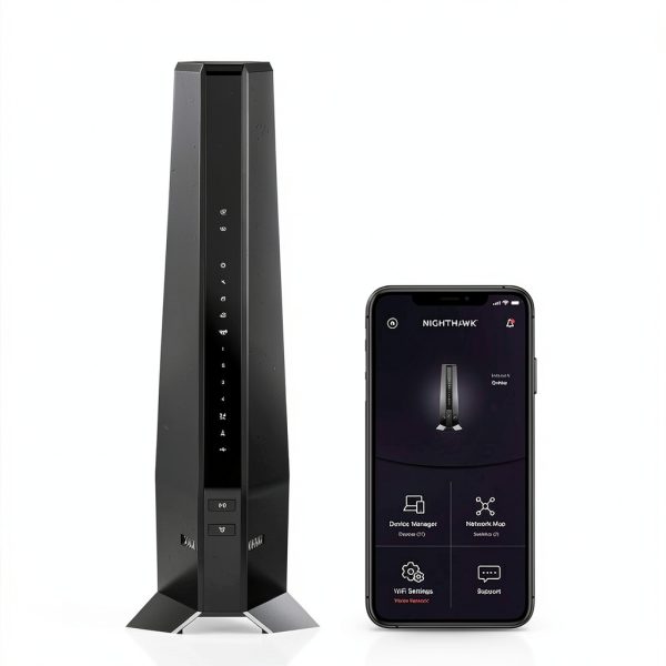 NETGEAR AX6000 WiFi 6 Cable Modem Router Black Dual Band 2.5Gbps LAN-4
