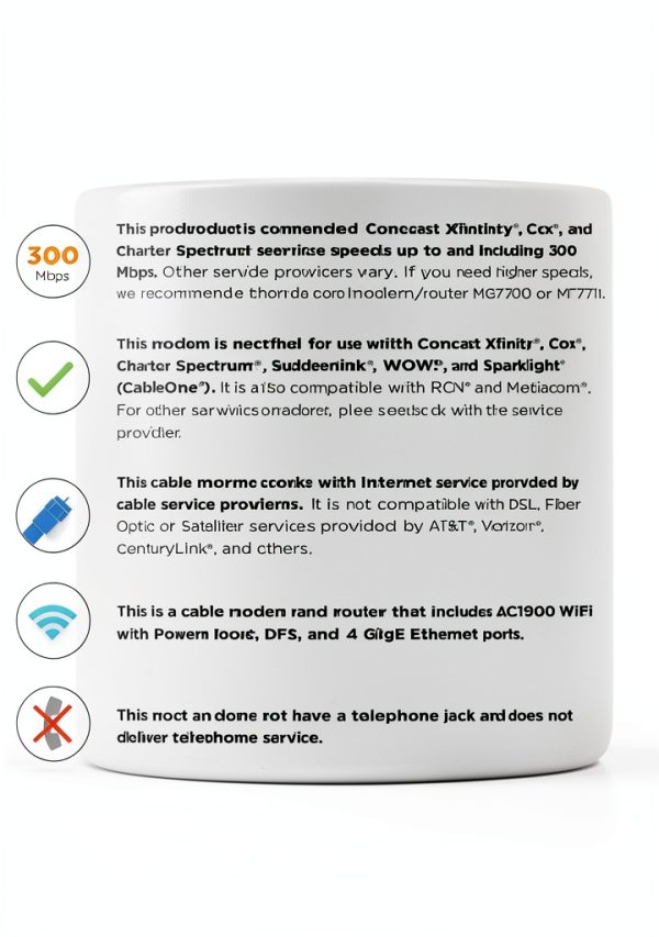 Motorola MG7550 AC1900 Dual Band Cable Modem Router Black-2