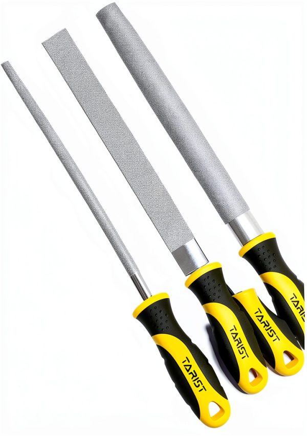 Diamond File Set 3-Piece 8-inch for Lawn Mower Blades, Garden Shears &-0