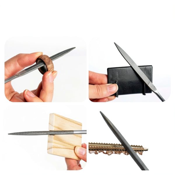 MORROWIND Small 6-Piece Needle File Set, Diameter 0.11" Length 5.51" Hardened Alloy Steel Mini File for Metal Wood Plastic, Includes Flat, Warding, Square, Triangular, Round, Half-Round, Yellow-7