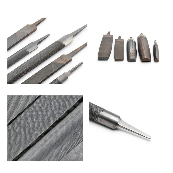 5 PCS Metal Files Set, Steel Hand File Kit, Triangular Flat Half-Round Files, T12 High Carbon Steel File for Woodworking, Metalworking, Jewelry, Plastic, DIY, Repair-2