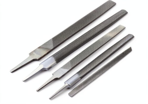 5 PCS Metal Files Set, Steel Hand File Kit, Triangular Flat Half-Round Files, T12 High Carbon Steel File for Woodworking, Metalworking, Jewelry, Plastic, DIY, Repair-5