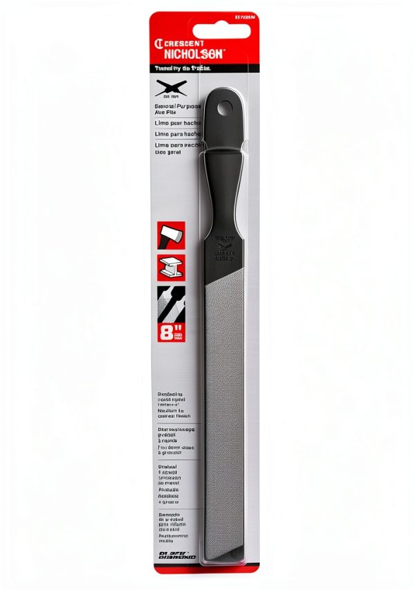 Nicholson 8" Rectangular Double/Single Cut Axe File - 06706NN, Multi, One Size-4