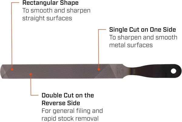Nicholson 8" Rectangular Double/Single Cut Handy File - 06602NN Multi-1