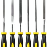 MORROWIND Small 6-Piece Needle File Set, Diameter 0.11" Length 5.51" Hardened Alloy Steel Mini File for Metal Wood Plastic, Includes Flat, Warding, Square, Triangular, Round, Half-Round, Yellow-0